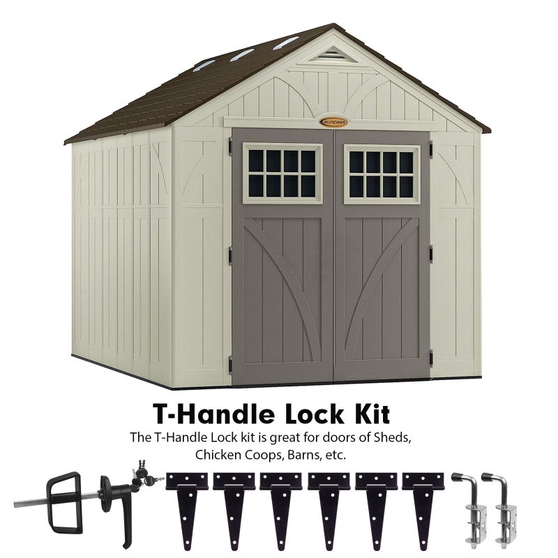 Hurrikom Shed Door Hardware Kit with Hinges, Latch, Lock, and Handle - Complete Gate Hardware Set for Your Shed Door - Image 4